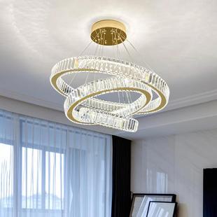 高级感轻奢水晶客厅灯中山灯具别墅复式 灯饰 楼卧室大厅主灯家装