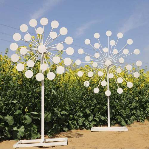 新款婚庆道具铁艺电动旋转风车路引婚礼舞台背景装饰摩天轮摆件