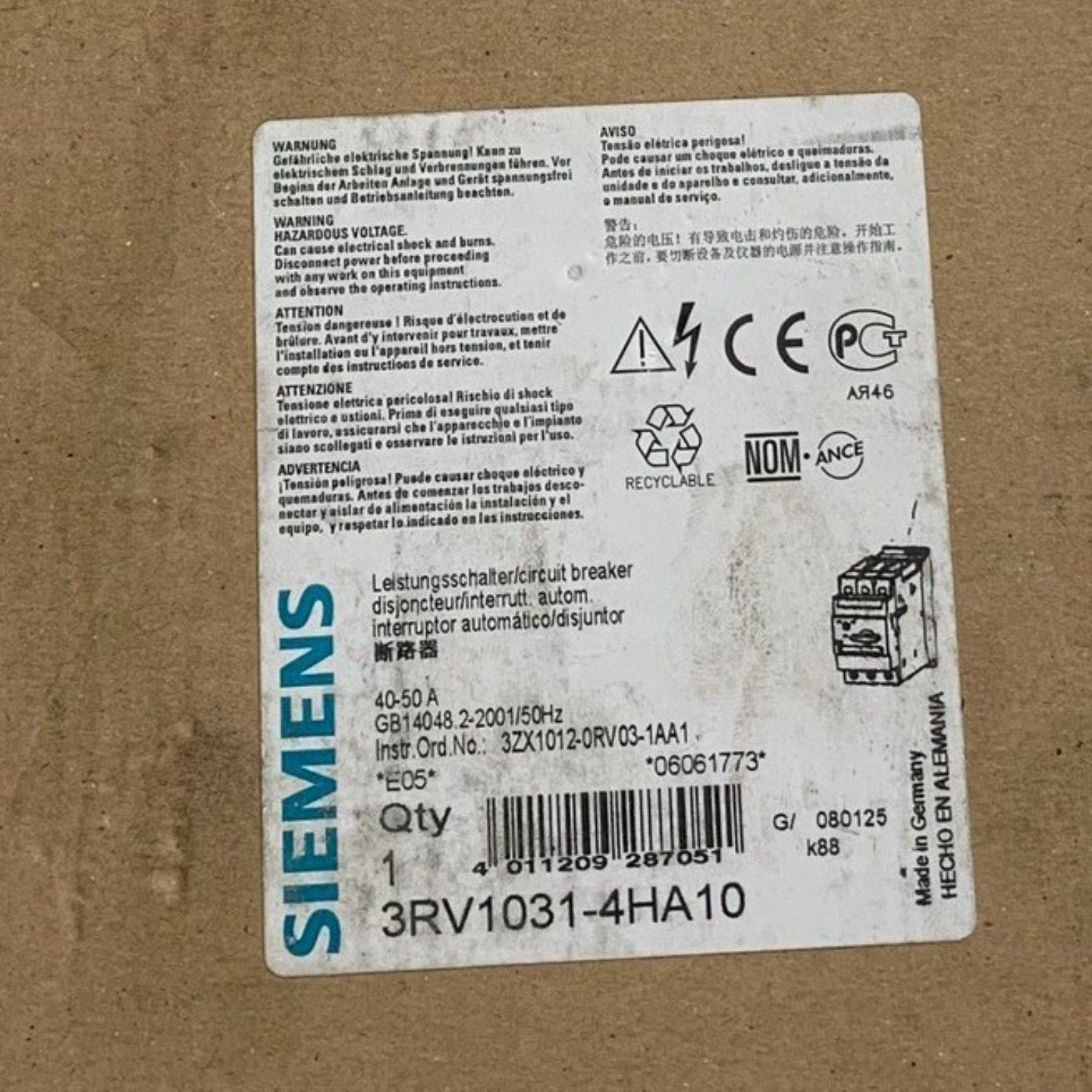 询价~马达断路器 3RV1031-4HA10 3rv1031