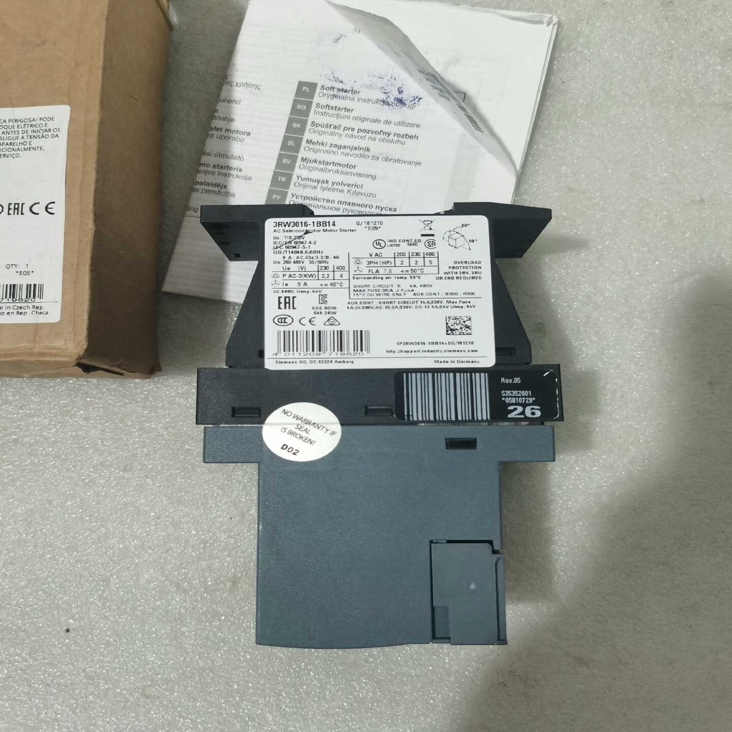 【议价】软启动器3RW3016-1BB14适用