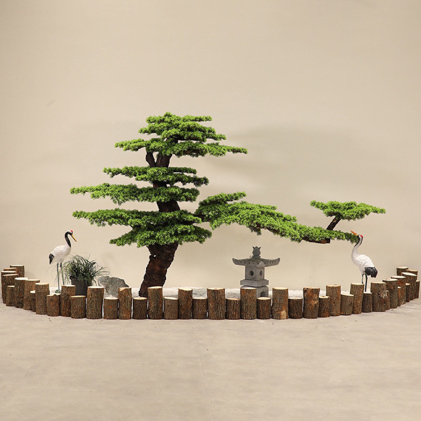 迎客松仿真大型松树罗汉松假商场酒店装饰造型室内外景观造景摆件