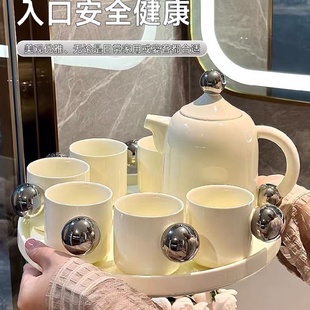 轻奢茶壶凉水壶茶具耐高温陶瓷大容量水具套装 松美2024款 家用客厅