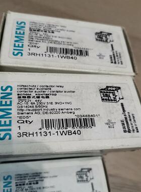 原装西门子接触器式继电器3RH1131-1WB40，21-4--议价商品
