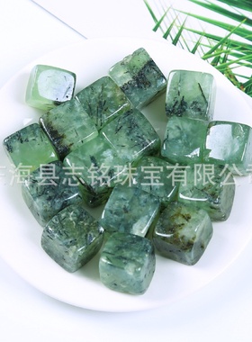 一斤天然葡萄石方块prehnite香薰扩香石儿童淘矿石鱼缸盆栽造景石