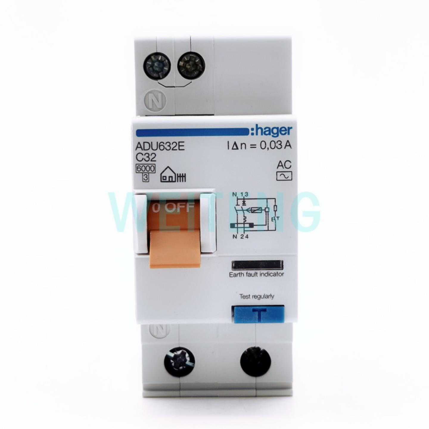 隆兴HAGER海格 ADU632E625E 漏电断路器开关家用厨房卫生间空*