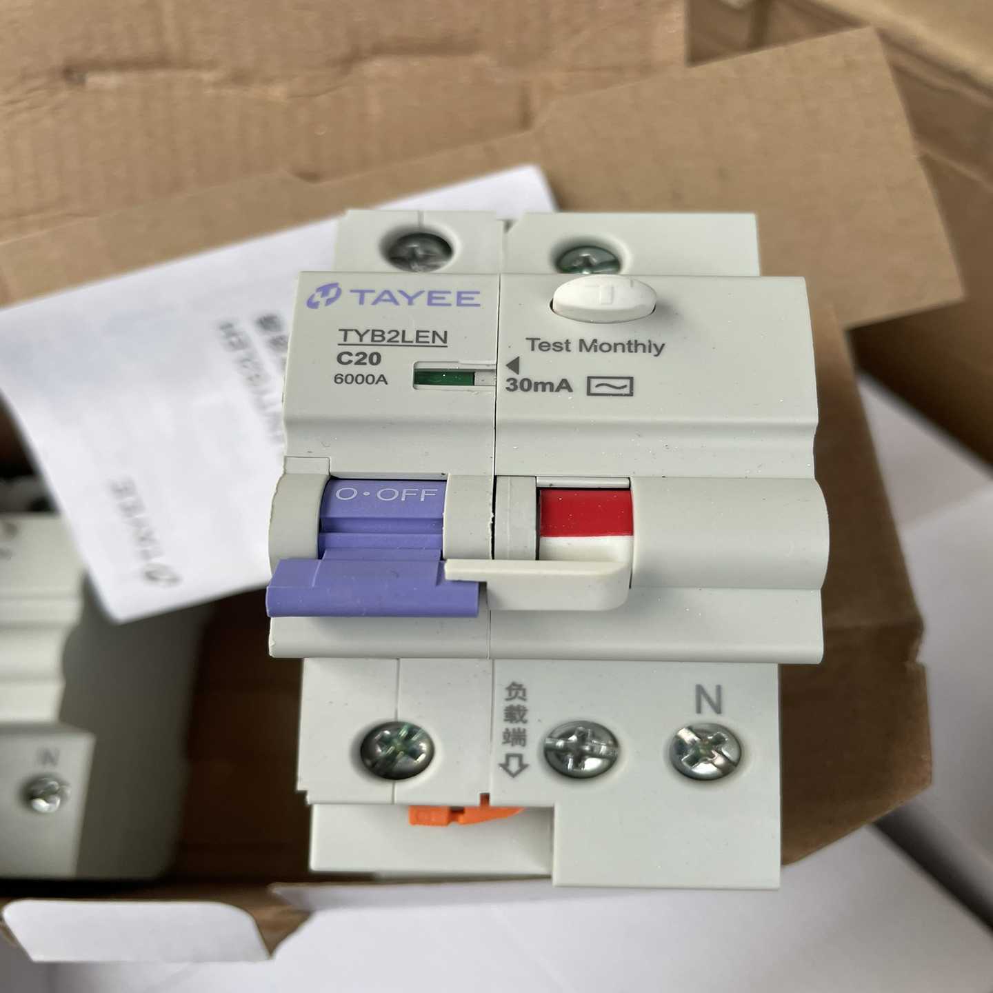 天逸TAYEE漏电保护器TYB2LEN，C20A1PN