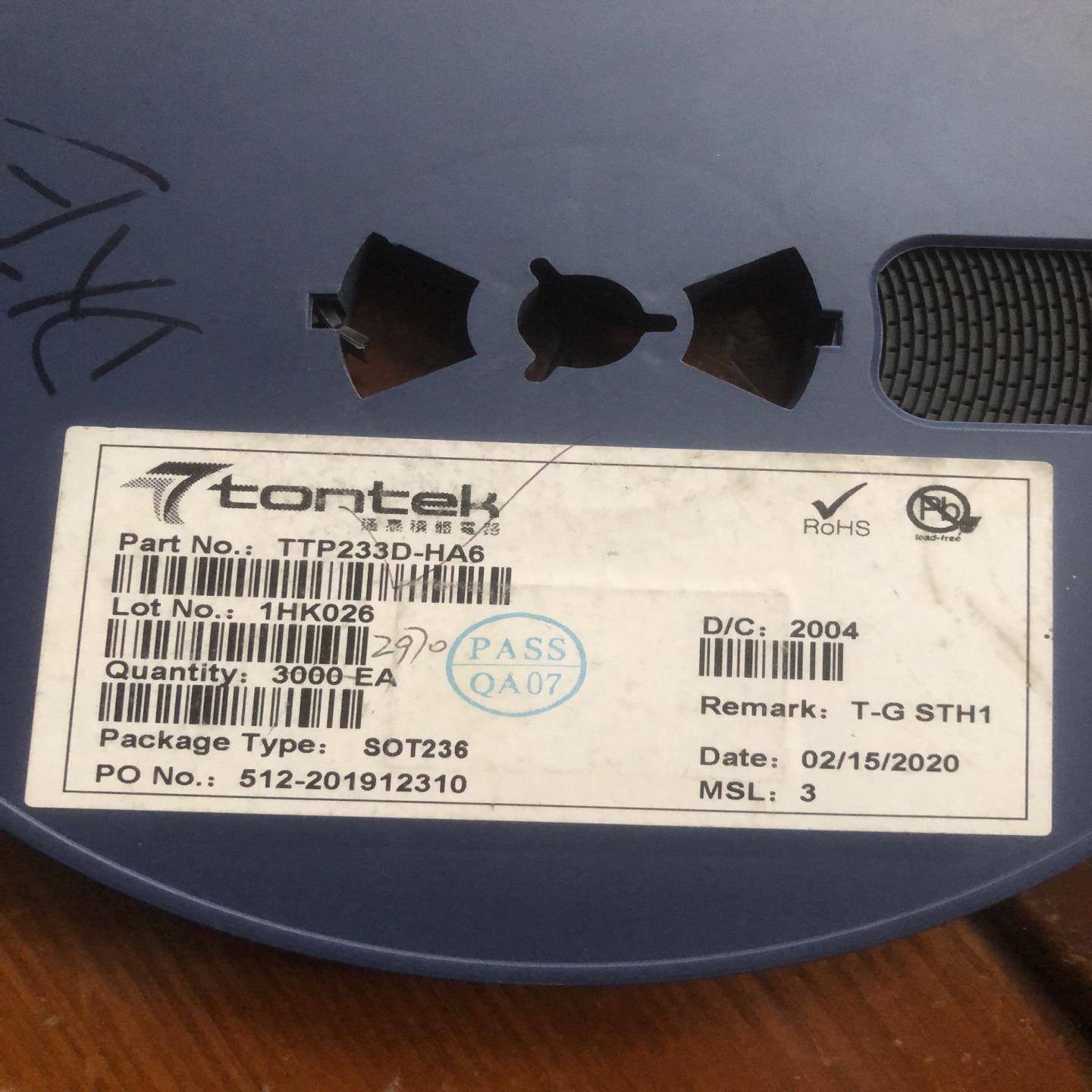 议价议价Tontek通泰 TTP233D-HA6触摸芯片SOT23议价