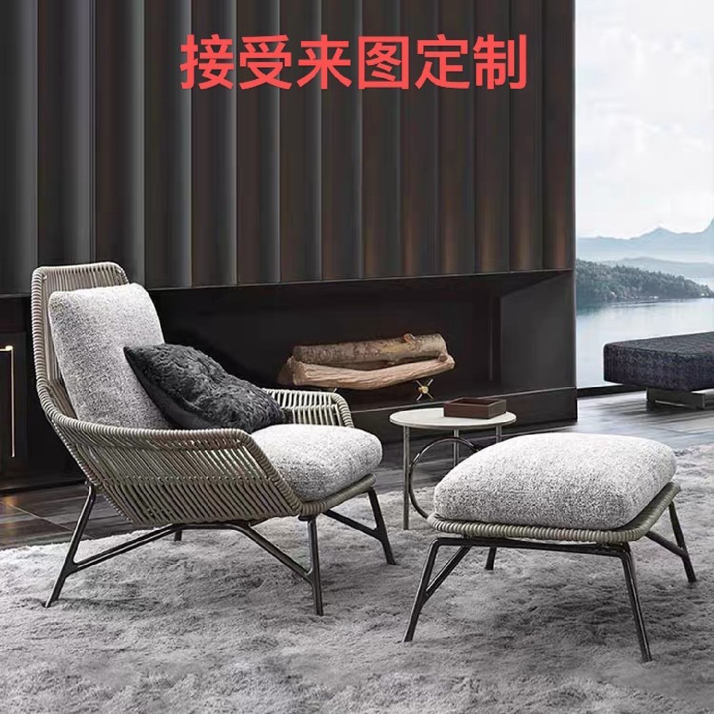 户外桌椅阳台藤椅茶几三件套单人休闲椅家具沙发室外庭院藤编椅