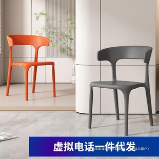 塑料椅子家用餐厅吃饭餐桌餐椅商用现代网红简约凳子靠背北欧