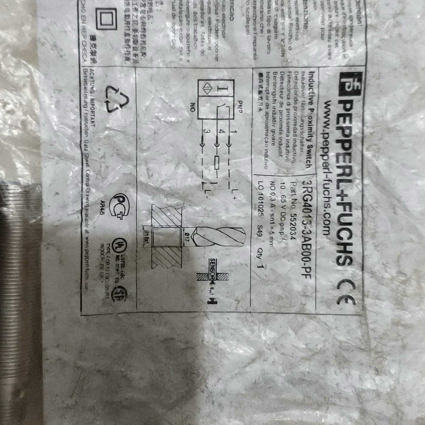 倍加福PEPPERLFUCHS接近开关3RG40询价