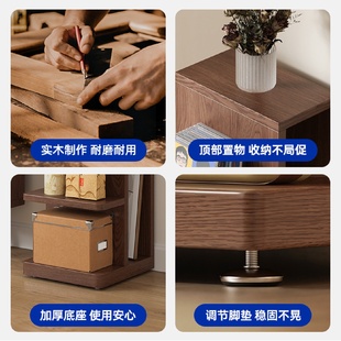 客厅家用转角多层收纳柜简易窄柜 实木书架落地置物架隐形立式