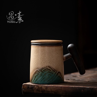 家用茶杯马克杯陶瓷带盖过滤茶水分离泡茶杯家用送礼办公室喝茶杯