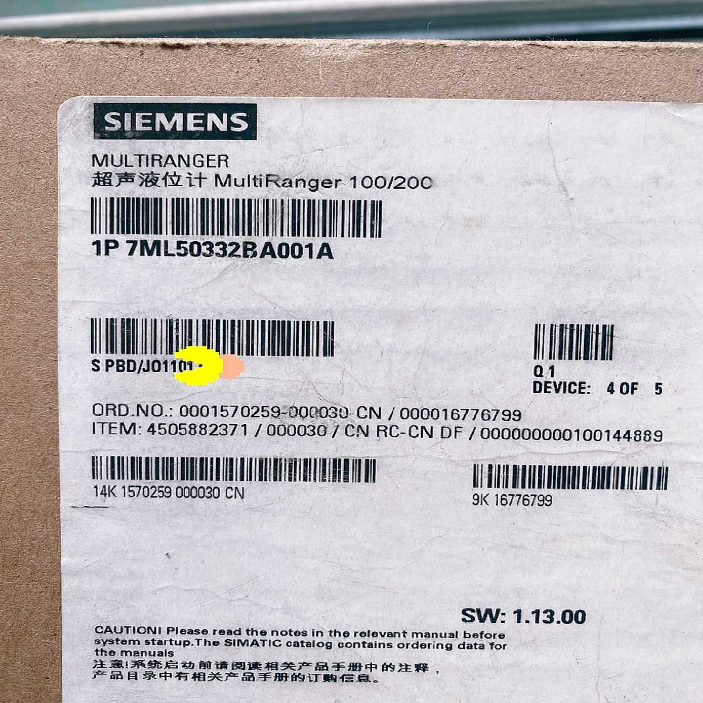 议价7ML5033-2BA00-1A西门子超声i波物位计变送器，实现货/维修