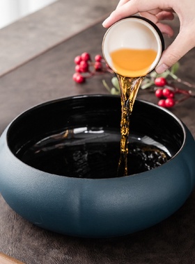 特大号茶洗陶瓷办公洗杯子容器花盆家用杯笔洗茶渣缸洗杯茶具配件