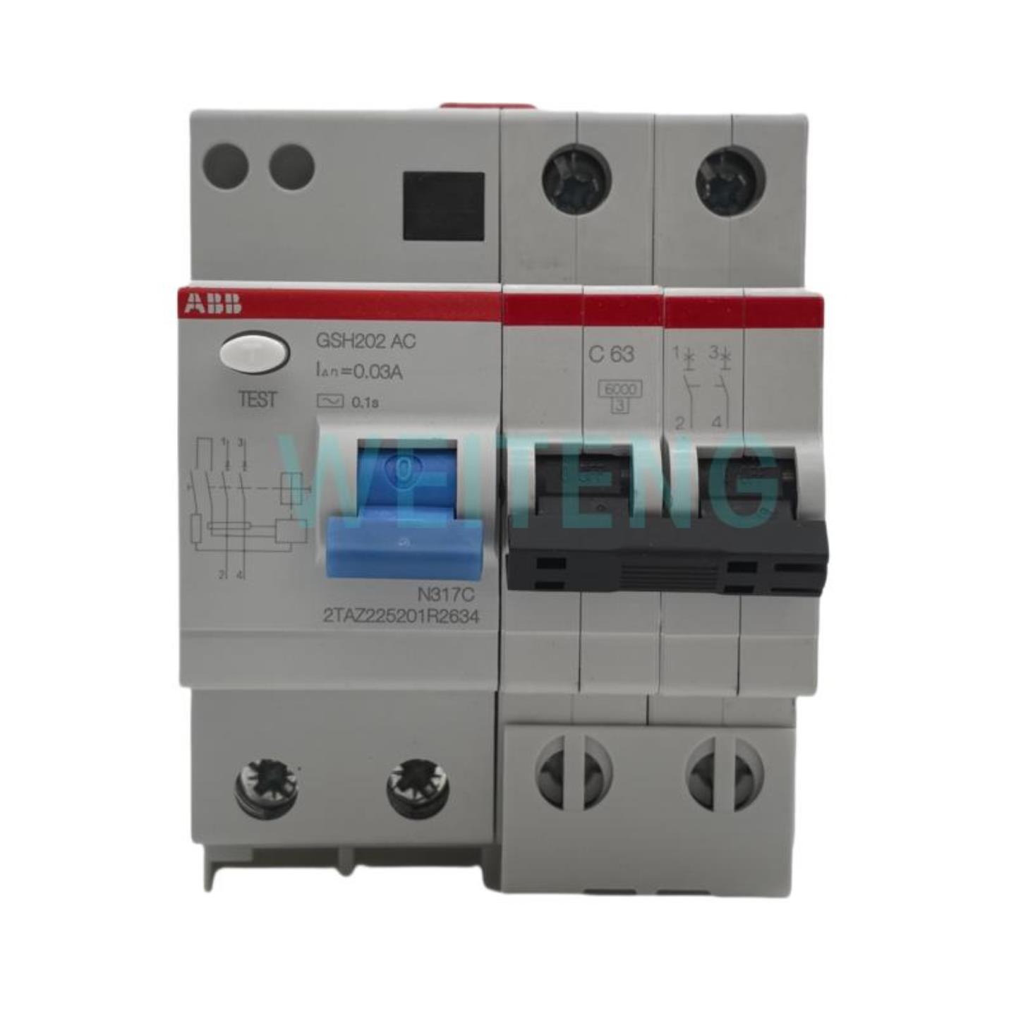 隆兴ABB GSH202AC-C63003 漏电保护断路器单相220V家用总闸空*