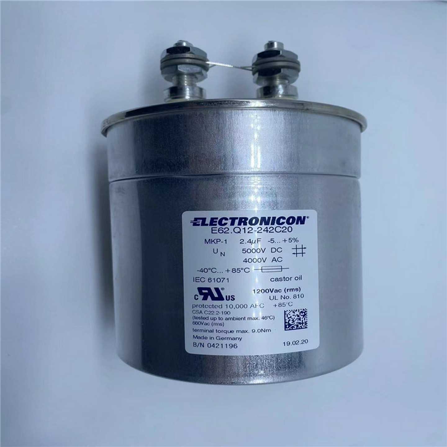 德国现货E62.F10-501B20e0.5UF4000VDC4000VACELECTRONICON