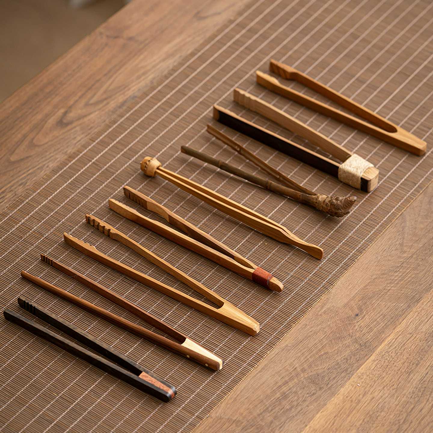 竹制茶夹手工竹制功夫茶道老竹夹手工杯夹壶盖竹夹多功能茶道夹子