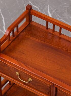 红木家具刺猬紫檀茶水柜实木餐边柜中式花梨木茶边柜收纳置物