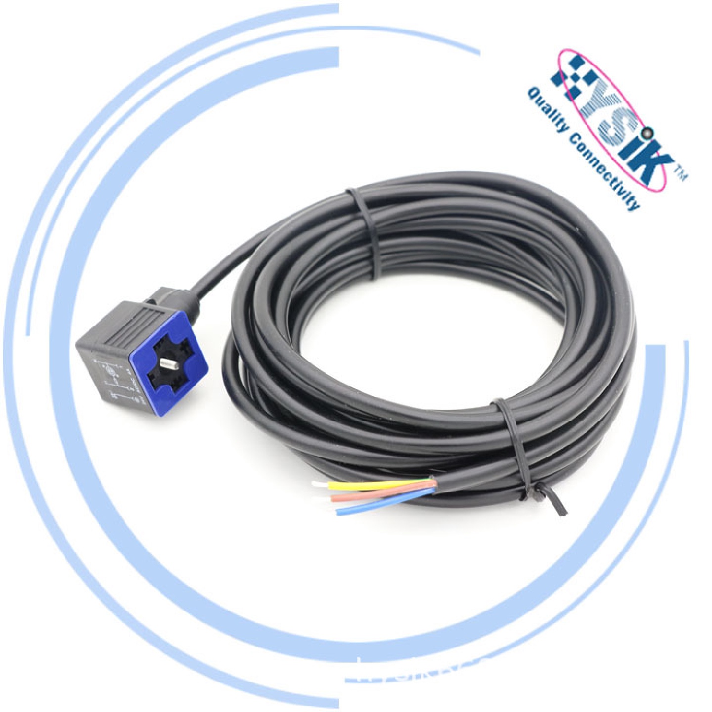 电磁阀航空插头圆形连接器2PE24V/DC预铸IP67防水连接器