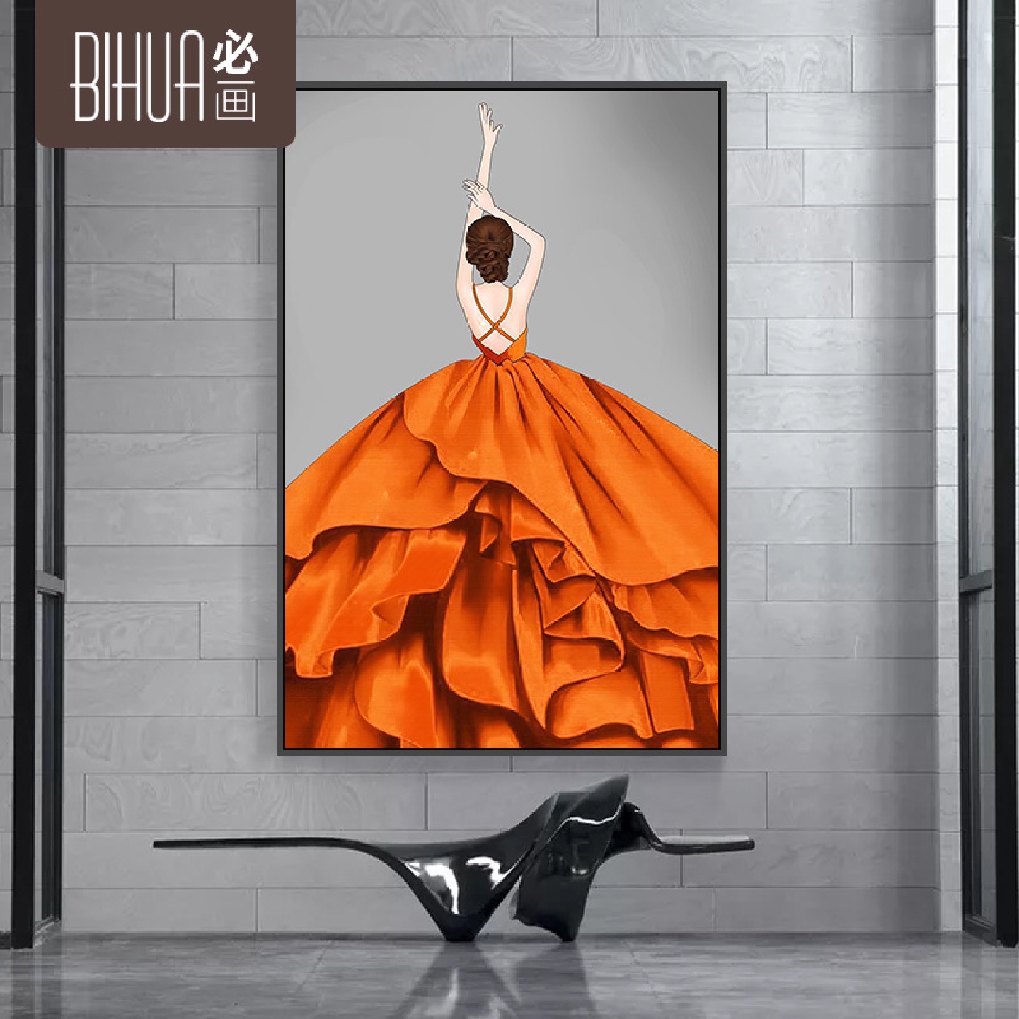 摩登个性美女晶瓷装饰画轻奢走廊过道玄关画北欧挂画批发晶瓷画图片