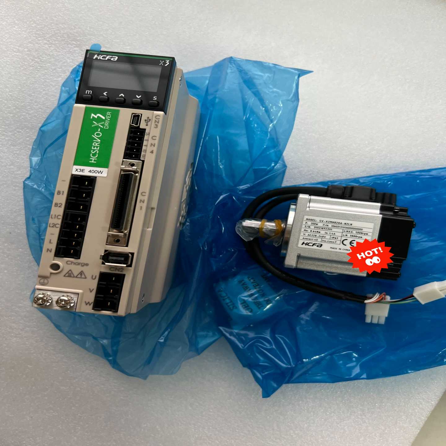 询价~没包装禾川伺服电机SV-X3EA040A-A2+SV-X