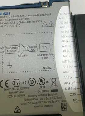 NI9202模块，16通道10V24位模拟输入，带可编