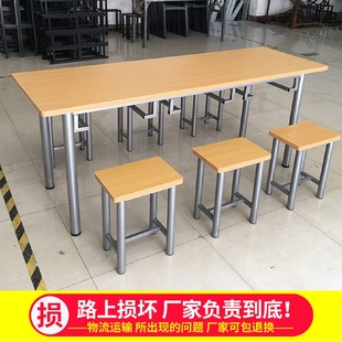 学校员工食堂快餐桌椅组合4人6人8人挂凳台小吃店用快餐桌椅批发