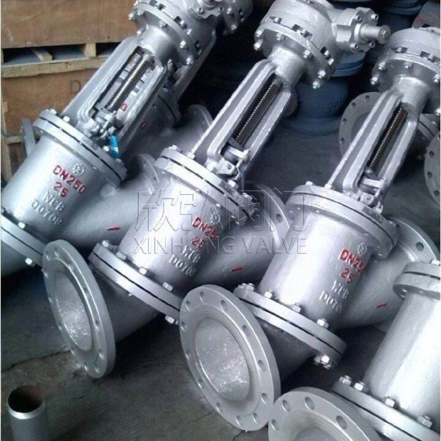 伞齿轮料浆阀JS545Y法兰高温高压Y型快速放料欣弘阀门