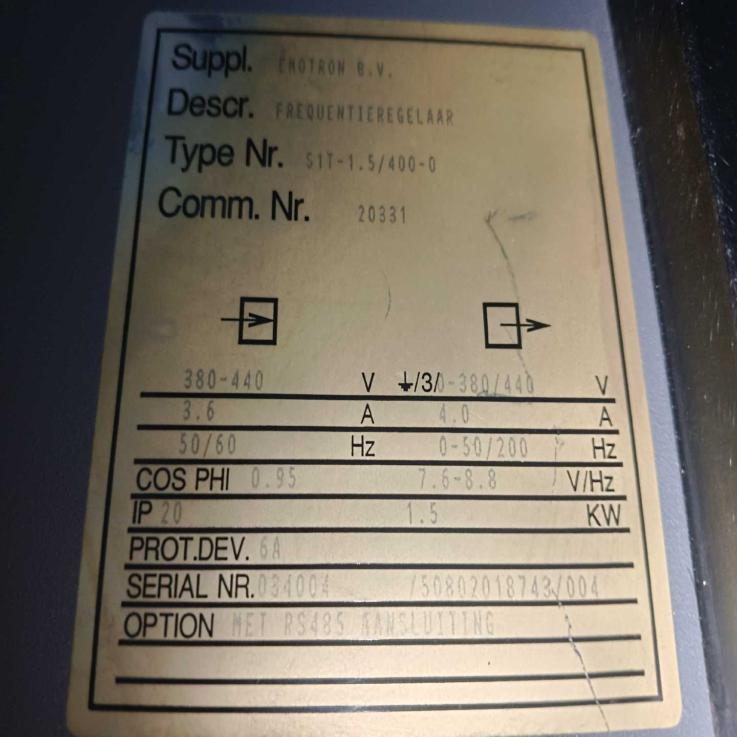 议价EMOTRON伊尔通S1T-1.5/400-0频率驱动器3