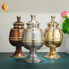 寺庙祠堂铜罩液体油灯酥油灯灯座供佛灯蜡烛台大号酥油灯底座