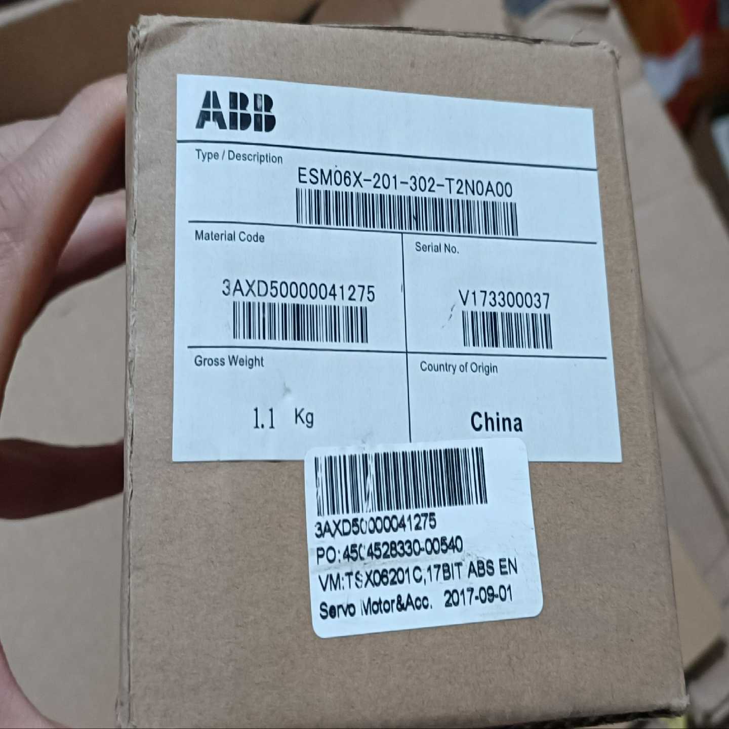 询价全新原装ABB伺服电机ESM06X-201-302-T2N0