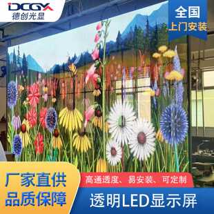P2.9P3.91led透明屏冰屏室内玻璃屏商场橱窗屏高通透性透光全彩屏