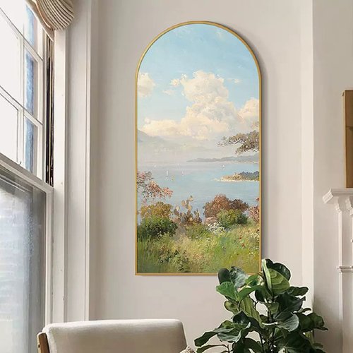 法式入户玄关装饰画轻奢高档客厅走廊过道尽头壁画现代简约艺术画