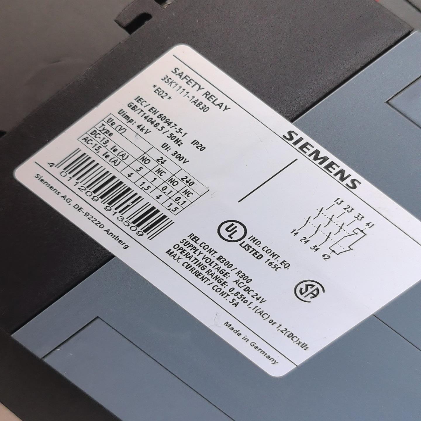 【议价】西门子安全继电器3SK1111-1AB30德国几