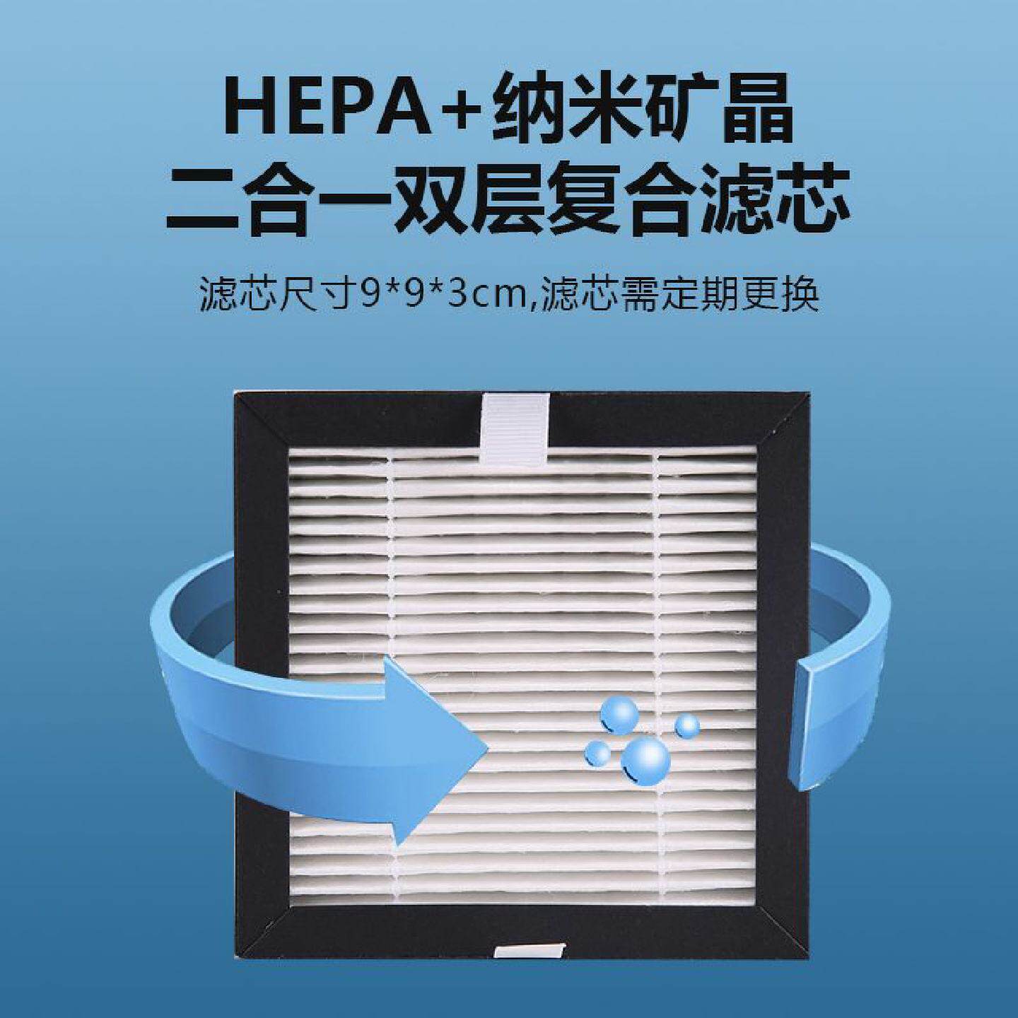 空气净化器小型桌面家用卧室宿舍办公室除二手烟室内迷你净化机