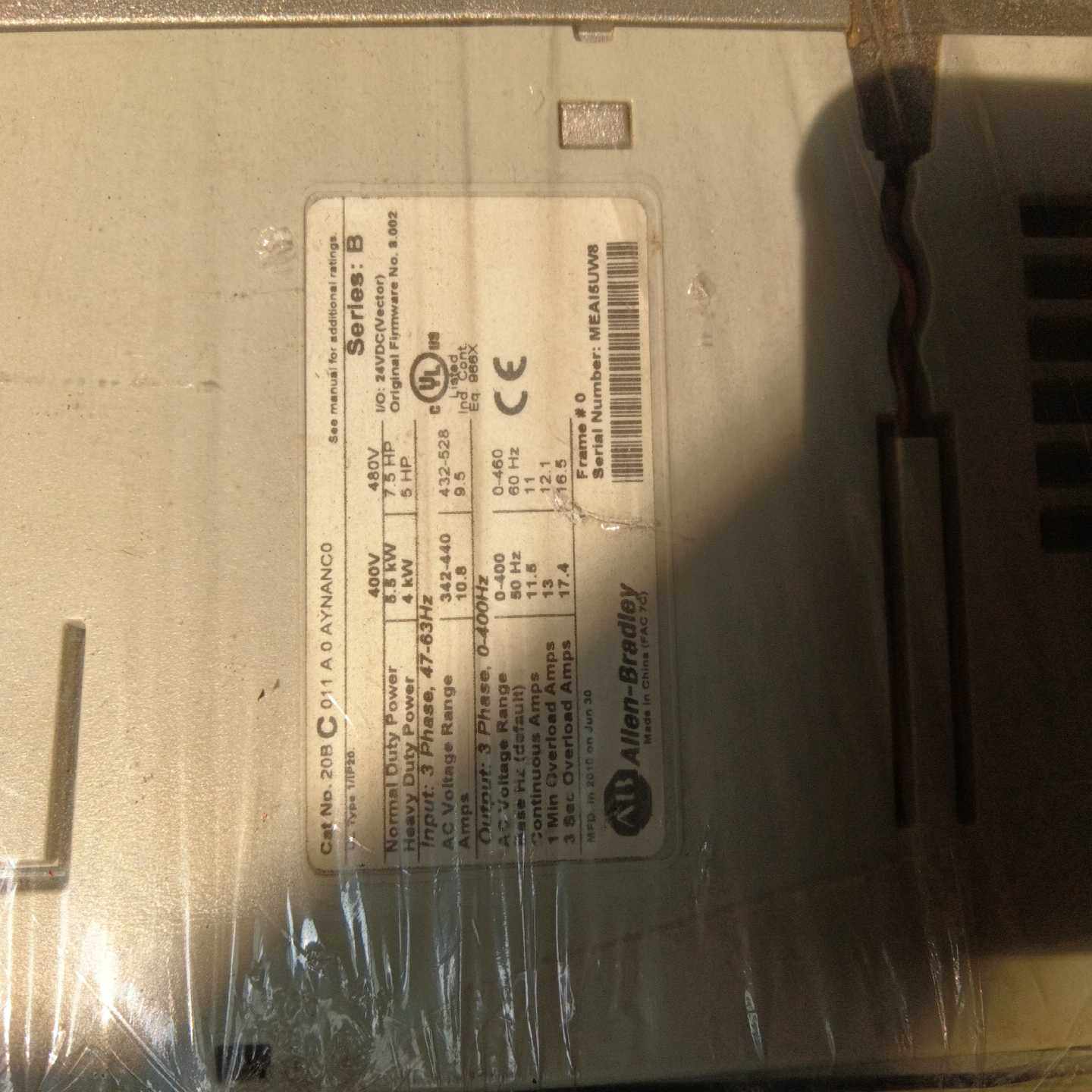 罗克韦尔AB变频器，型号：20BC011A0AYNANC