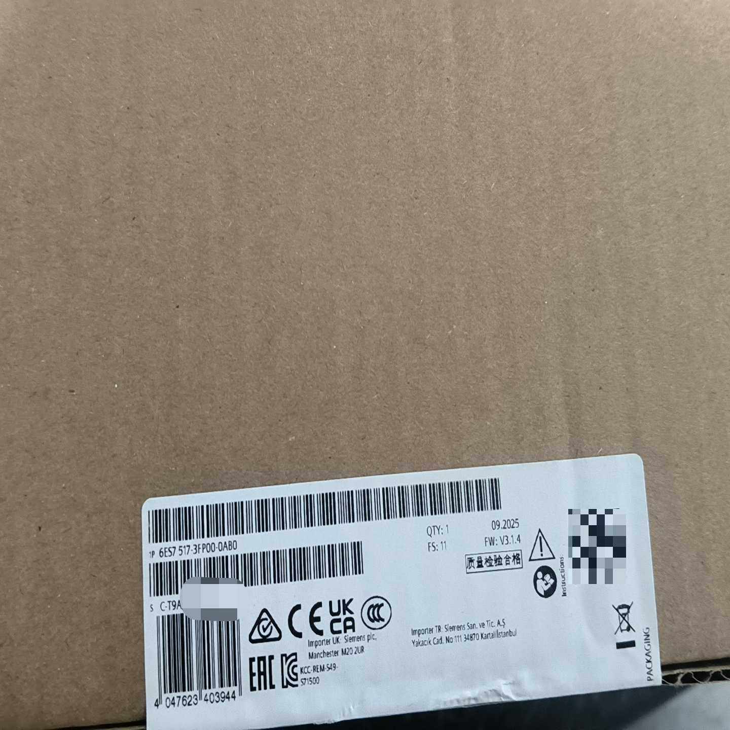 西门子6ES7517-3FP00-0AB0正品原装未开封，--议价商品