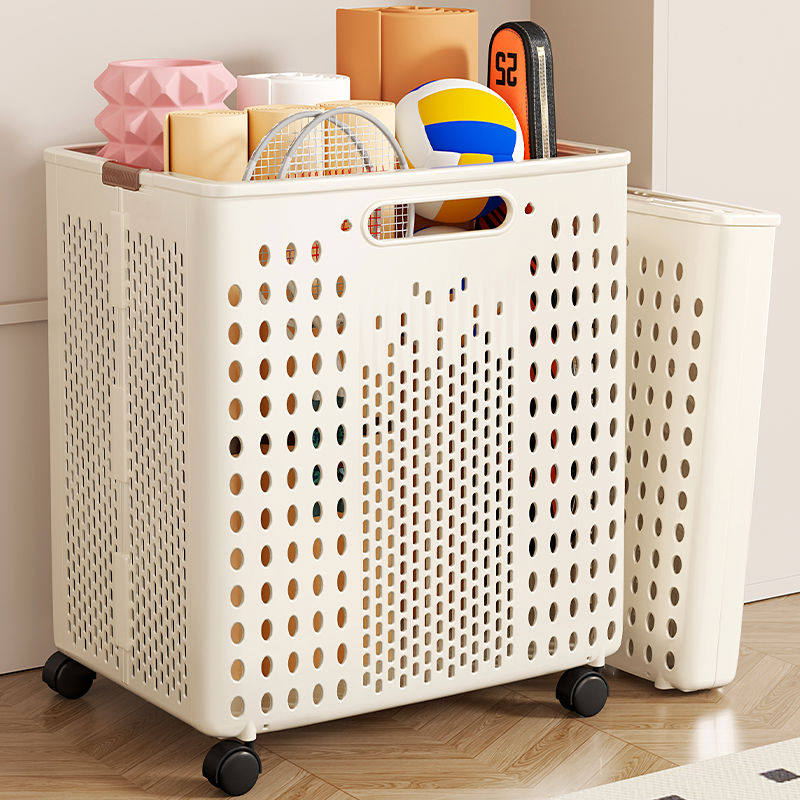 瑜伽垫收纳筐带轮家用羽毛球拍收纳架杂物篮健身运动器材收纳,收纳整理,运动器材收纳用具,淘宝优惠券,粉丝福利购,淘宝优惠卷