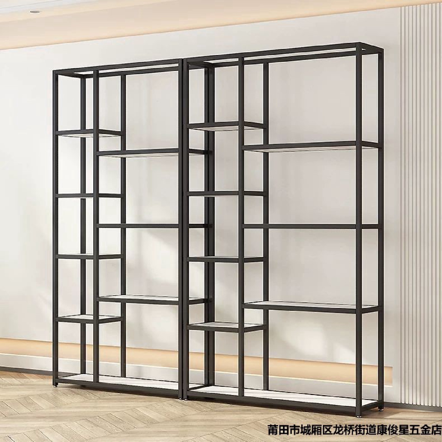 办公室隔断屏风铁艺置物架奖杯展示架产品货架陈列架理发店展示柜