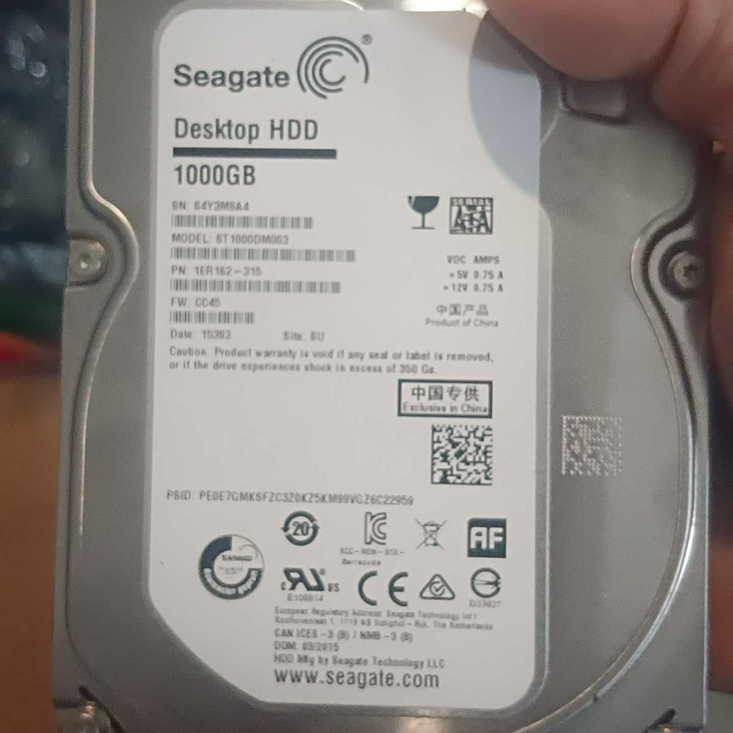 希捷1T机械硬盘，3.5寸台式机硬盘，SATA接口，型号ST--议价商品