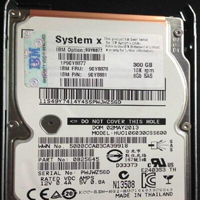 配件IBM 300G SAS 25 10K 90Y8877 90Y8878 X3650M4 保修一年议价