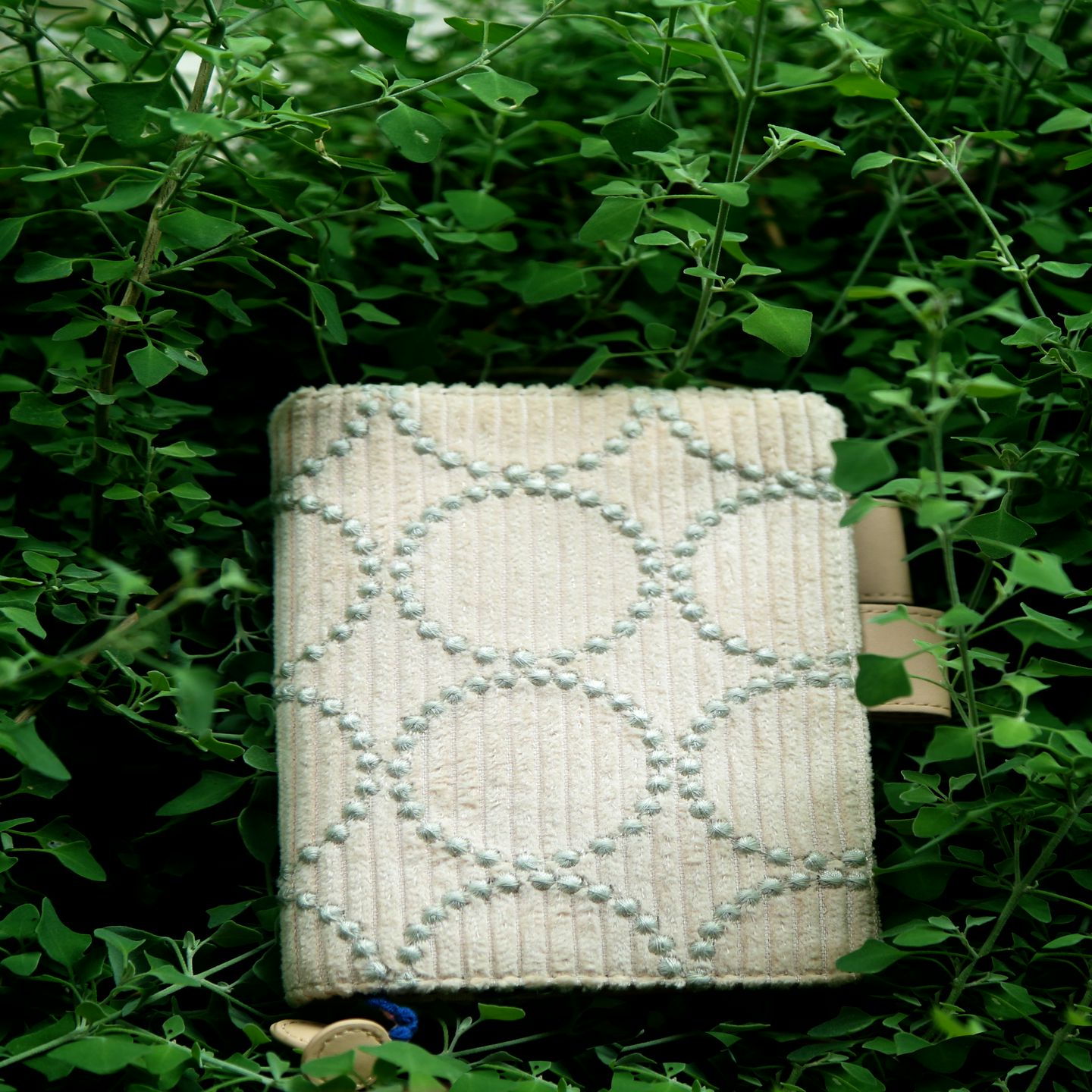 Munimhoe粗条浅粉灯芯绒铃鼓刺绣手帐本书衣B6A7套装活页A5A6