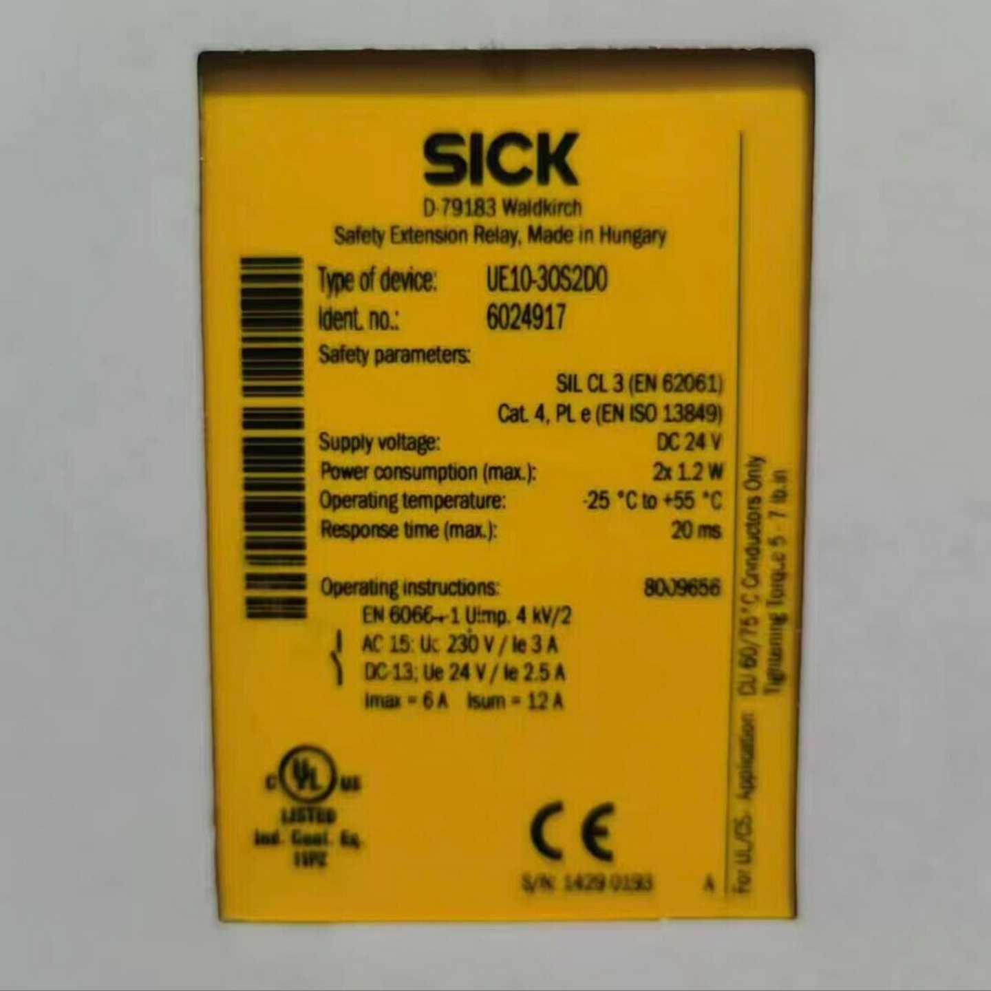SICKsickUE10-30S2D0德国西克安全继电器询价