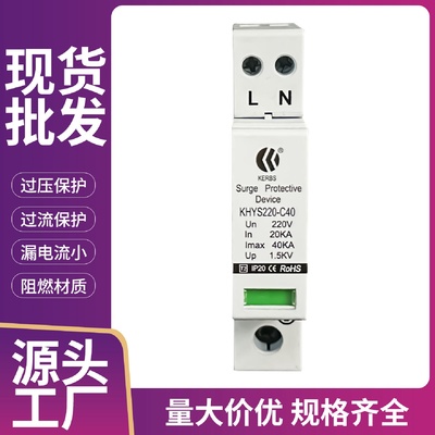 浪涌保护器1P电源防雷器电涌防雷220V低压避雷器SPD深圳厂商