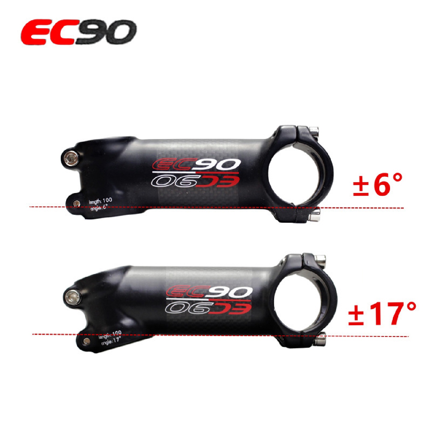 EC90盒装半碳纤维自行车立管把立自行车把立6度17度