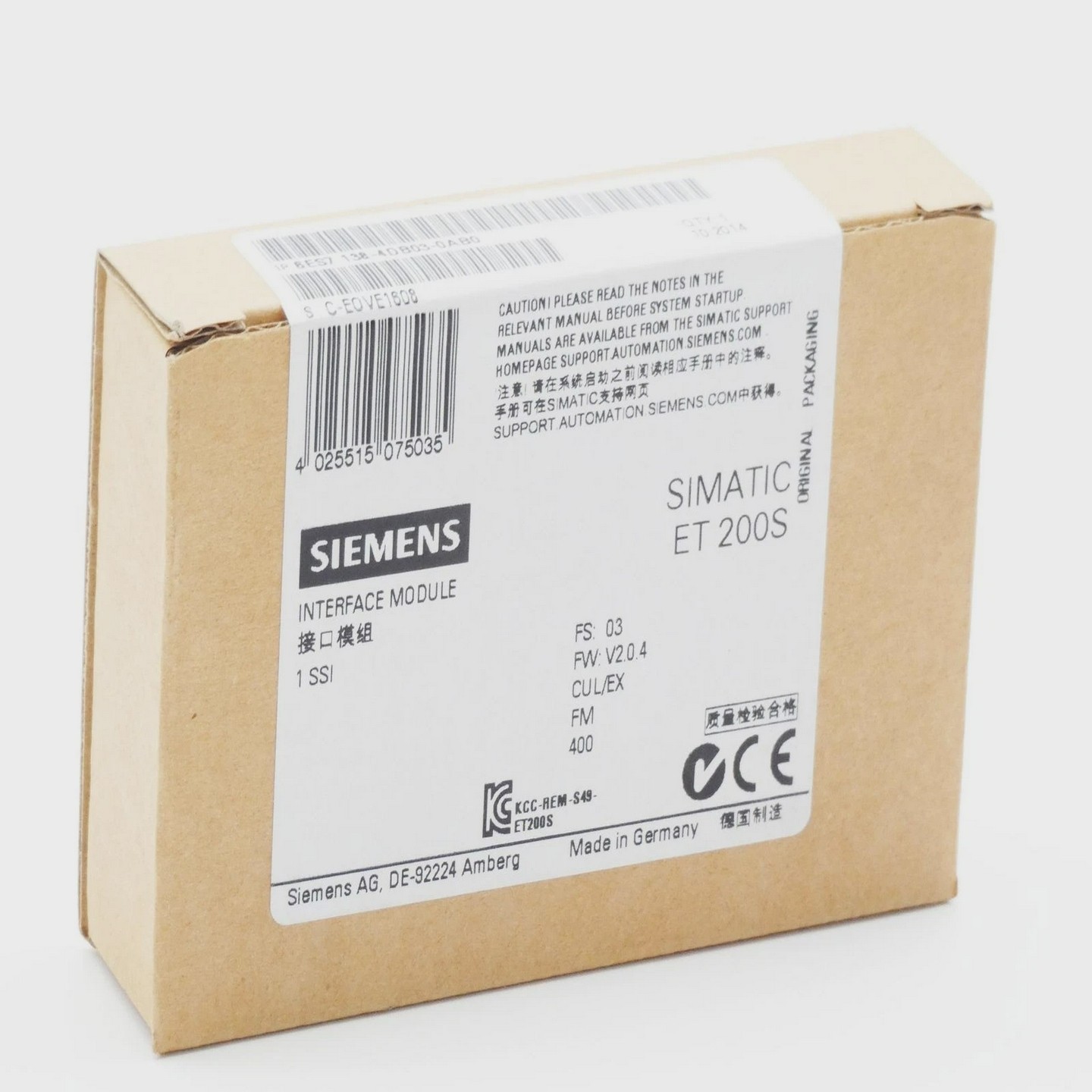 SiemensSIMATICS76ES7138-4DB03-0AB0FS:03FW:V2.0.4Inter