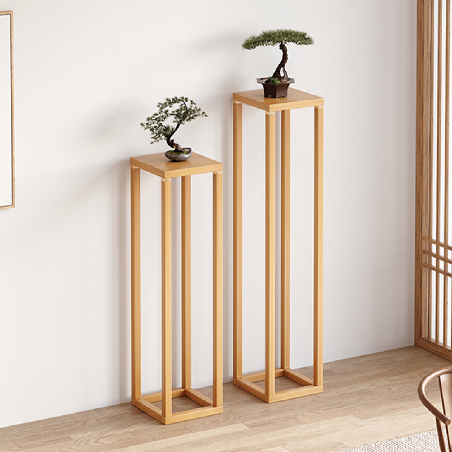 实木花架中式室内客厅摆件落地置物架花盆托架2024新款植物摆放架