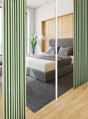 T&卧室出租房间型床围遮挡布窗帘屏免打孔折叠移动隔断客厅分割