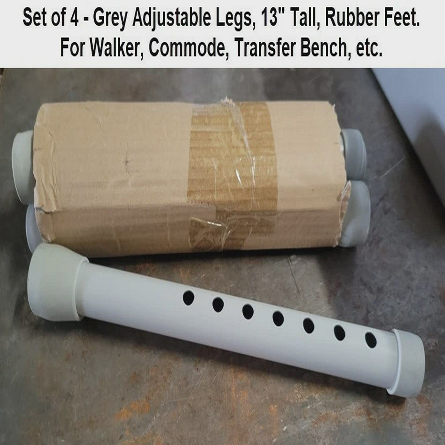 4件套Invacare13英寸高可调节支腿,适用于Commode、Walker、转