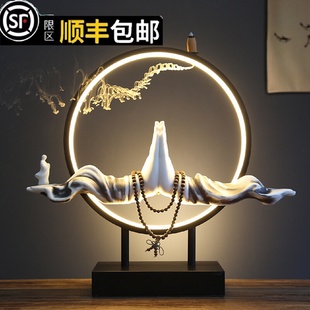 电视柜客厅陶瓷家居装 办公室桌面玄关禅意佛手摆件创意新中式 饰品